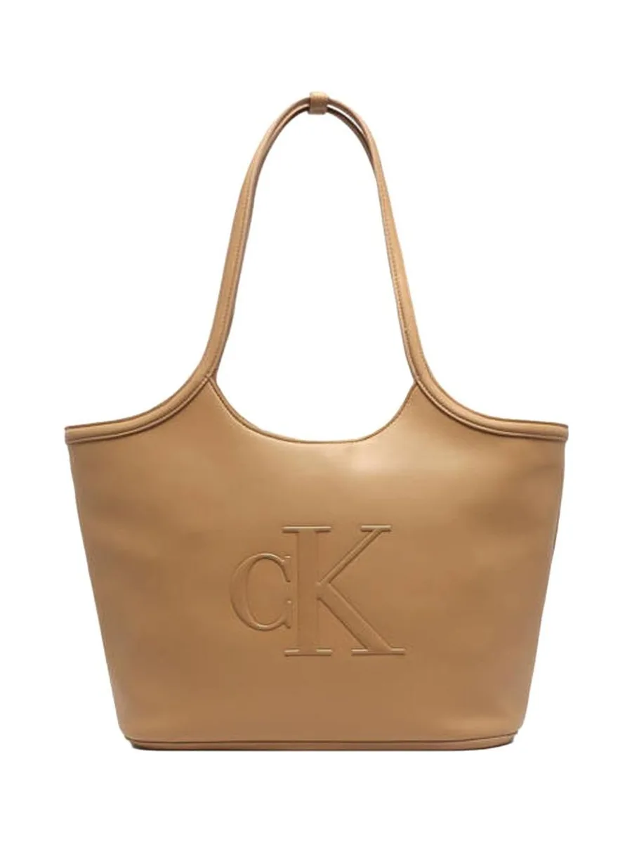 Sac à Main Camel Femme Calvin Klein Jeans Bold Ck Shopper 2