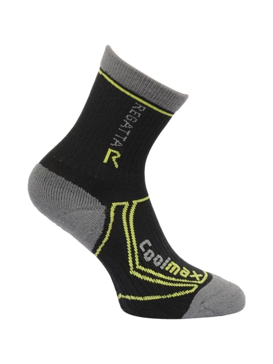 Paires de Chaussettes Noires/Grises/Vertes Garçon Regatta Chaussettes Coolmax 2