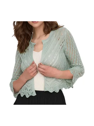 Cardigan Vert FemmeJDY Sun 3/4 Cropped 1