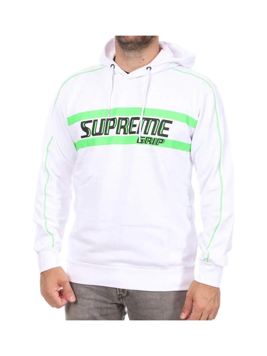 Sweat à capuche Blanc Homme Supreme Grip Leben 2