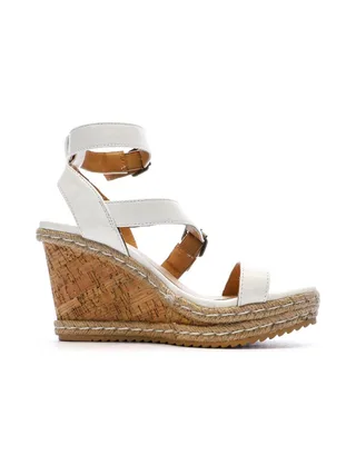 Sandales Compensée Blanches Femme Chattawak Summer Camel 2