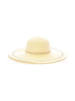 Chapeau de soleil en paille Beige à large bord Via Lorenzo SPCH1510 2