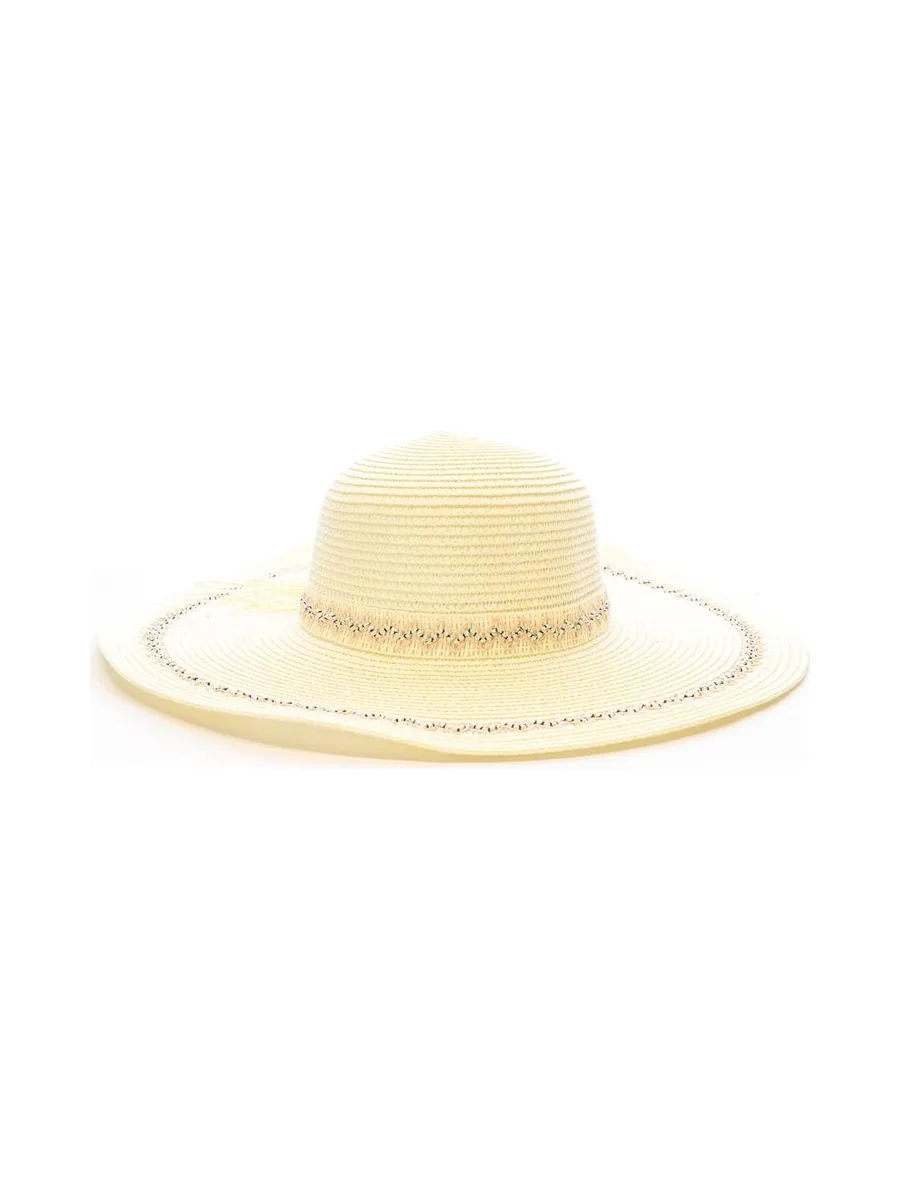 Chapeau de soleil en paille Beige à large bord Via Lorenzo SPCH1510 3