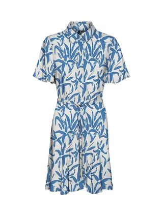 Robe Blanche/Bleu Femme Vero Moda Zana 2