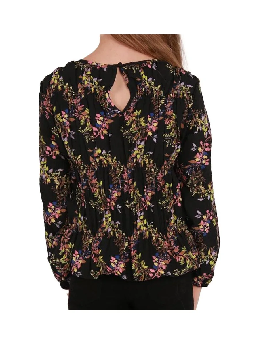 T-Shirt Manches Longues Noir à Motifs Fille Vero Moda Lova 3