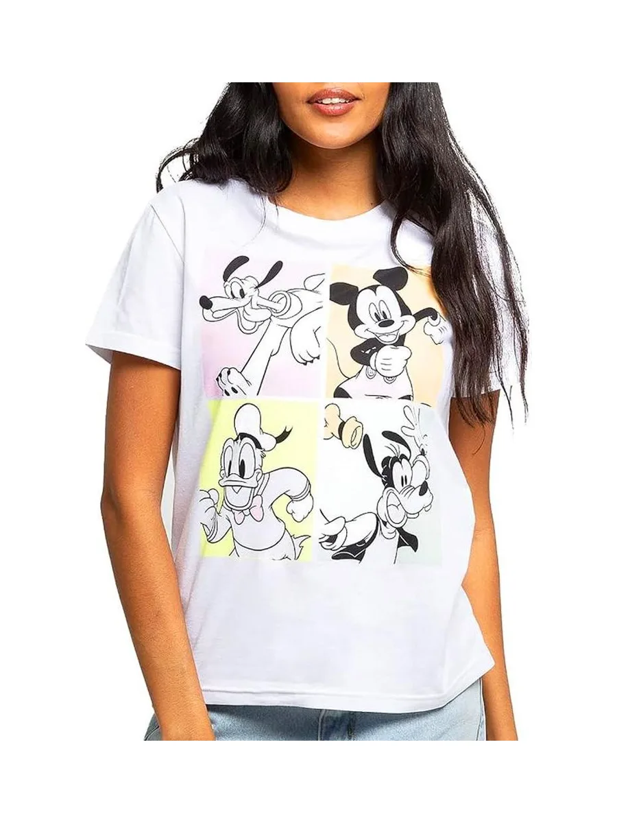 T-Shirt Blanc Femme Disney Mickey & Friends 90s 2