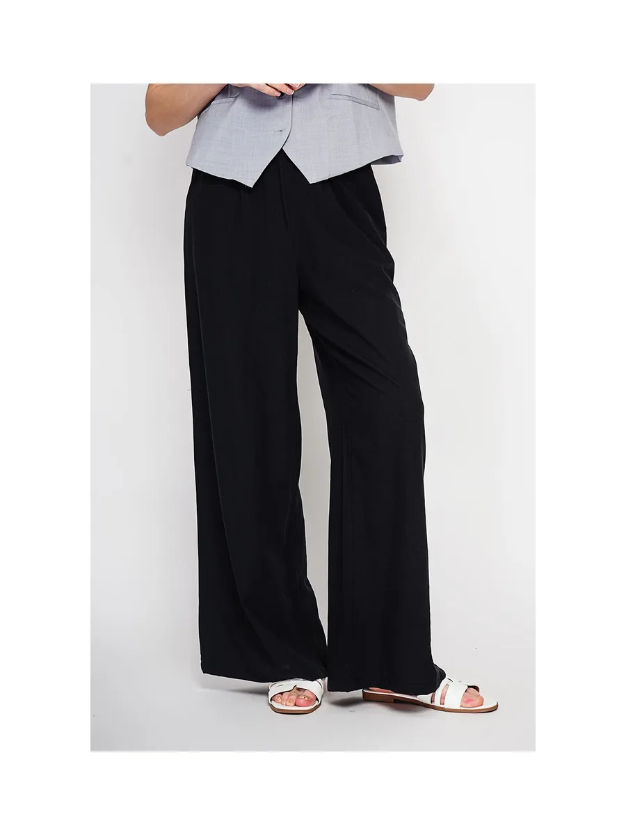 Pantalon large taille haute avec poches 13