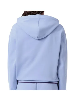 Sweat à Capuche Bleu Femme Lacoste polaire surdimensionné 2