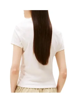 T-shirt Blanc Femme Tommy Hilfiger Slim Linear DW0DW21164 2