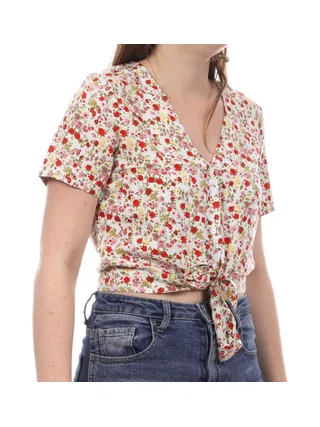 Blouse Blanche/Jaune à fleurs Femme Vero Moda Easy 1
