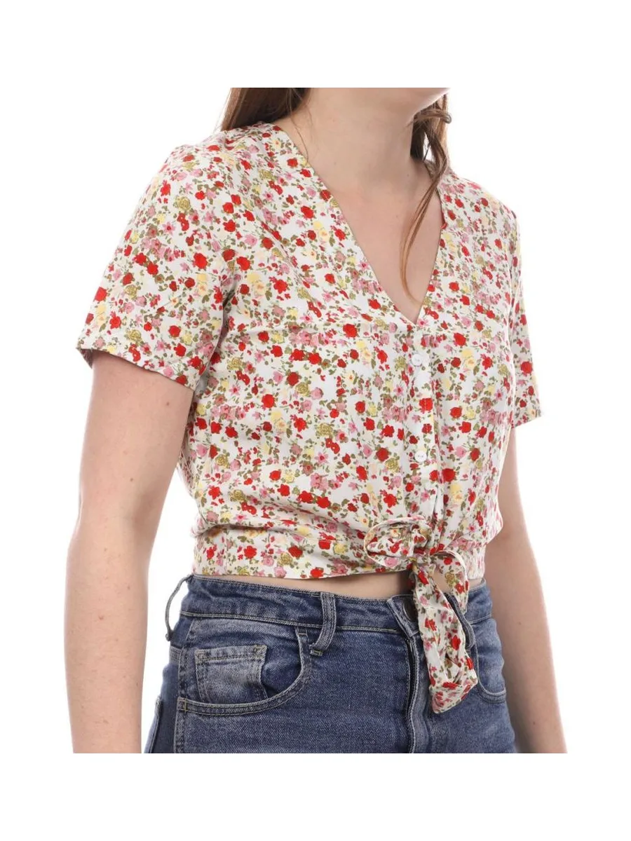 Blouse Blanche/Jaune à fleurs Femme Vero Moda Easy 2
