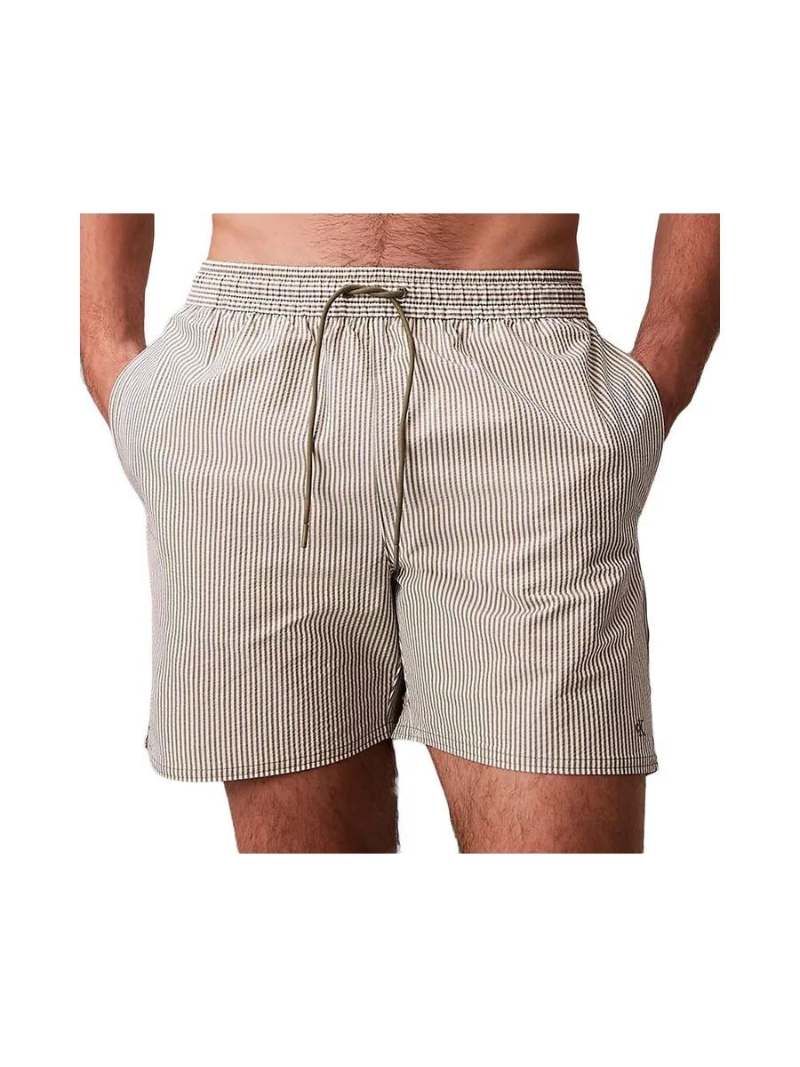 Short de bain Kaki Homme Calvin Klein Drawstring 2
