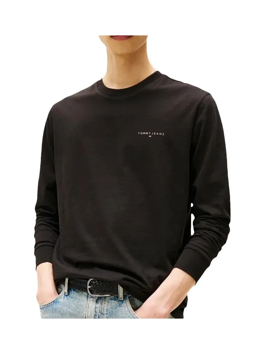 T-Shirt Manches Longues Noir Homme Tommy Hilfiger Chest 2