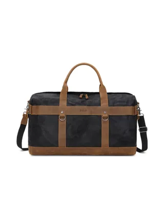 VLAD - Sac de voyage en cuir véritable et toile enduite - Bleu 25