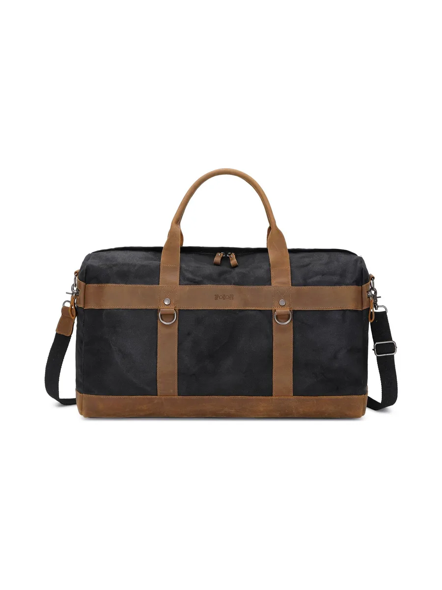 VLAD - Sac de voyage en cuir véritable et toile enduite - Bleu 58