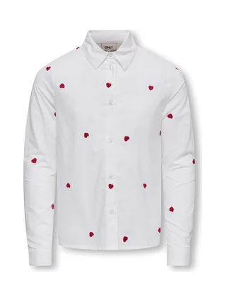 Chemise Blanche/Rouge Fille Kids ONLY Koglina 1