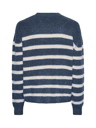 Pull Bleu/Blanc Femme Pieces Klaras 2