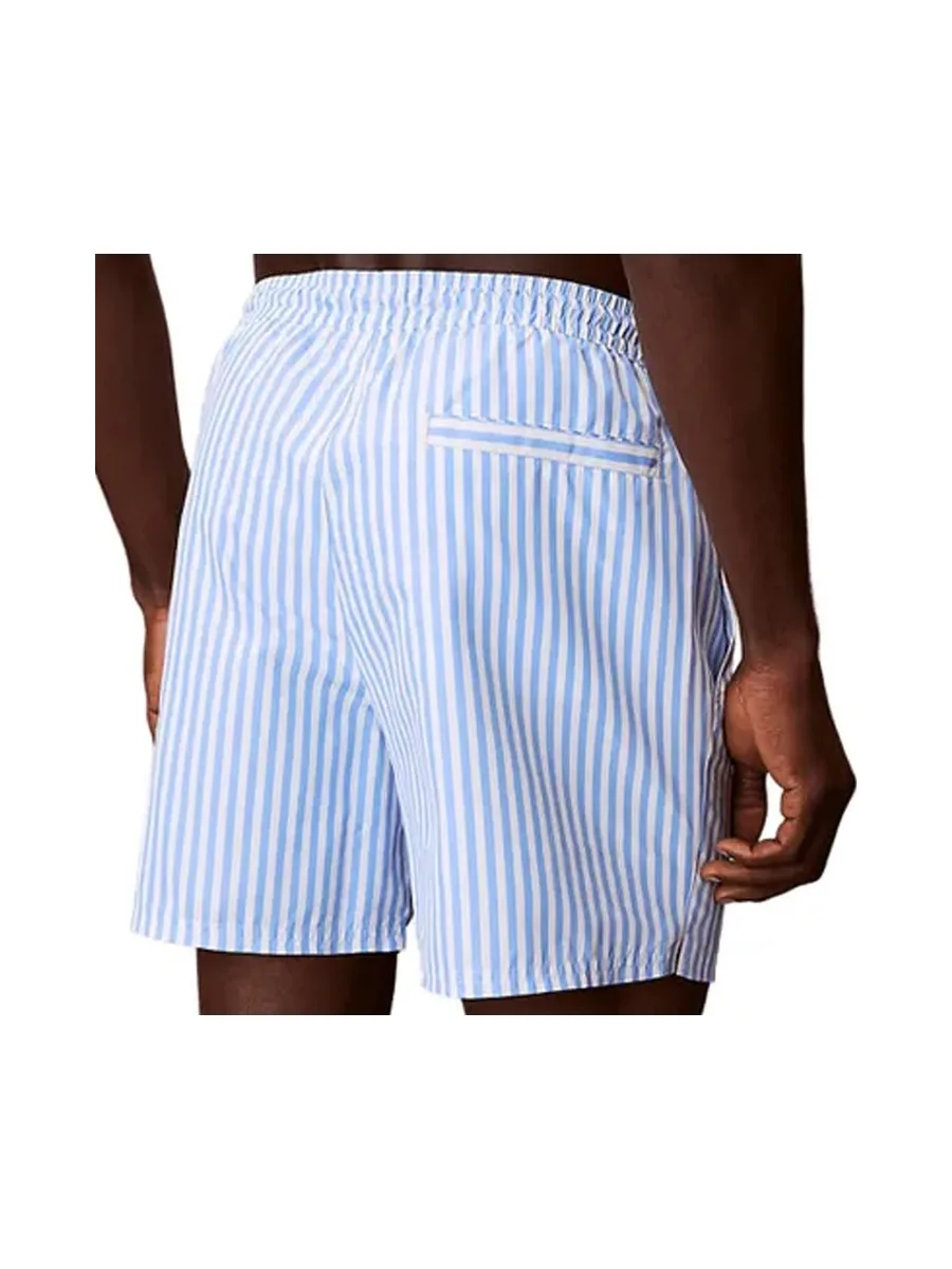 Short de bain Bleu/Blanc Homme Calvin Klein Jeans Drawstrings 3