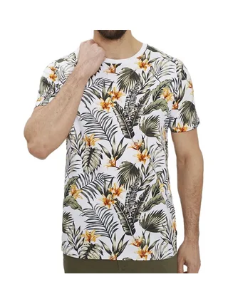 T-shirt Blanc imprimés Homme Jack & Jones Tropic 1