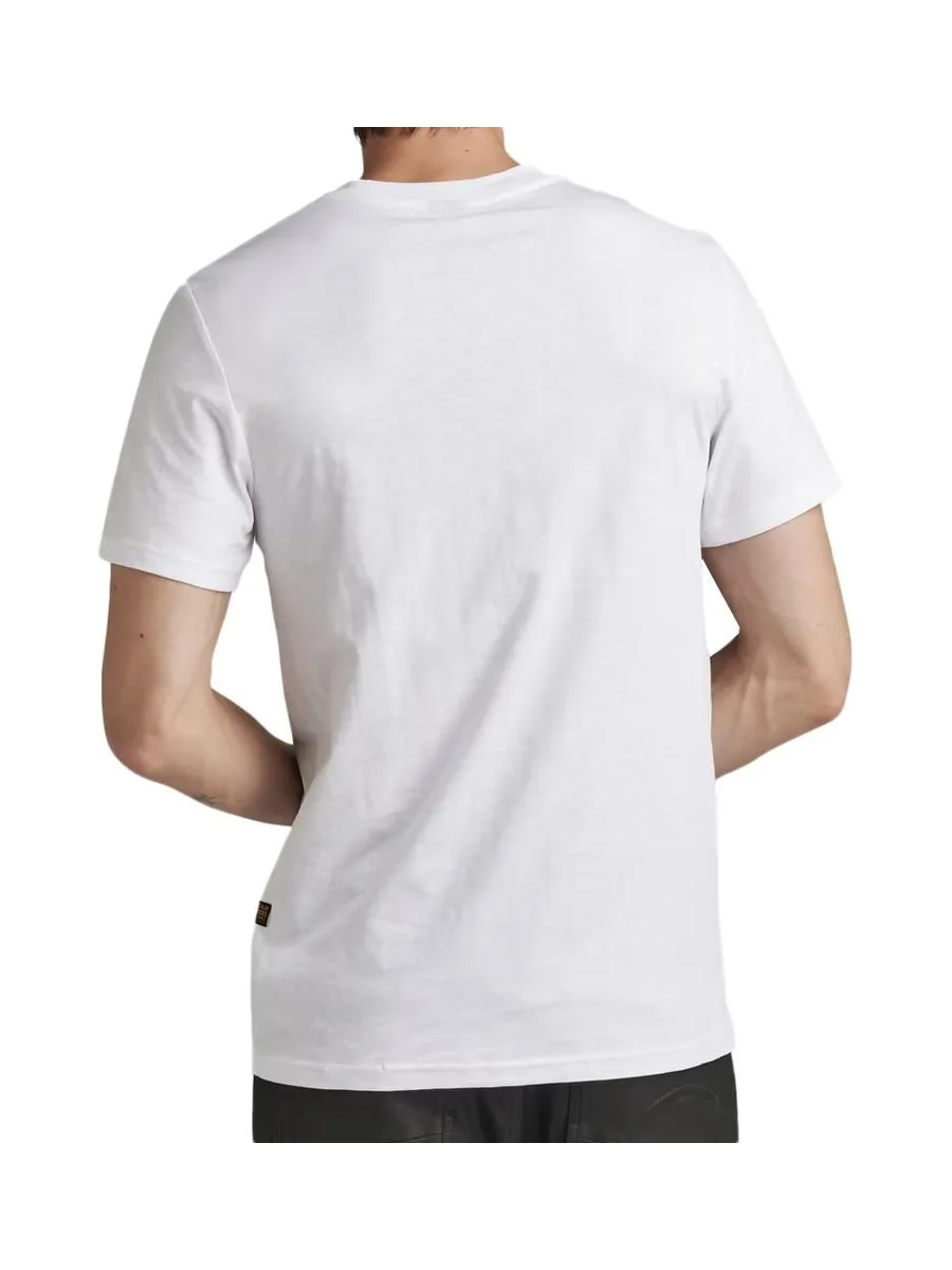 T-shirt Blanc Homme G-Star Raw Skeleton Dog Chest 3