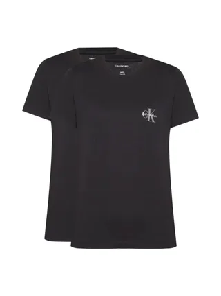 Lot de 2 T-Shirt Noir Femme Calvin Klein Jeans Mono logo 1