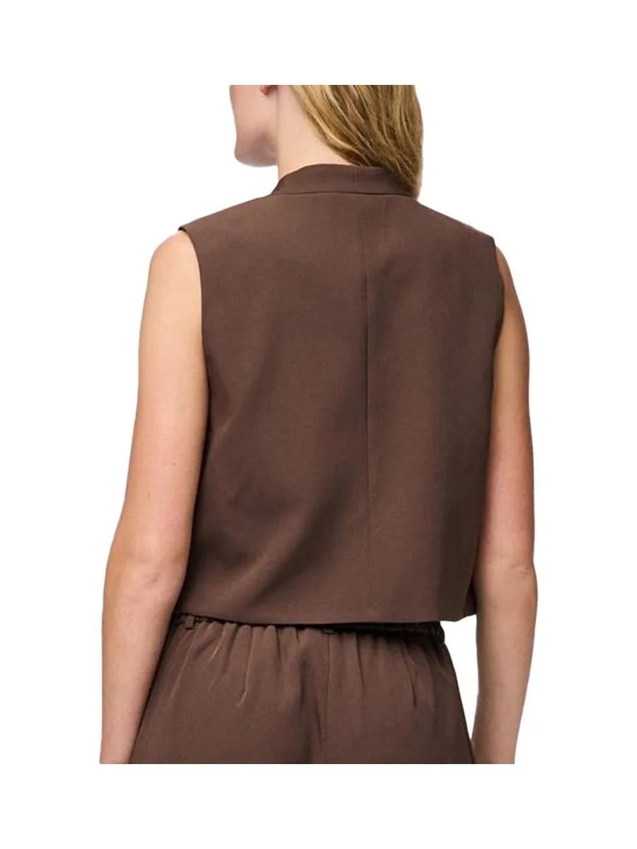 Gilet Marron Femme Pieces Pcminni Flower 2