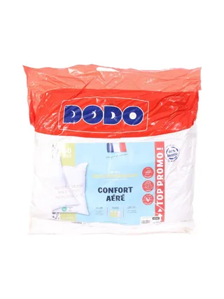 X2 Oreillers Blanc Dodo Confort Aéré 60x60 1