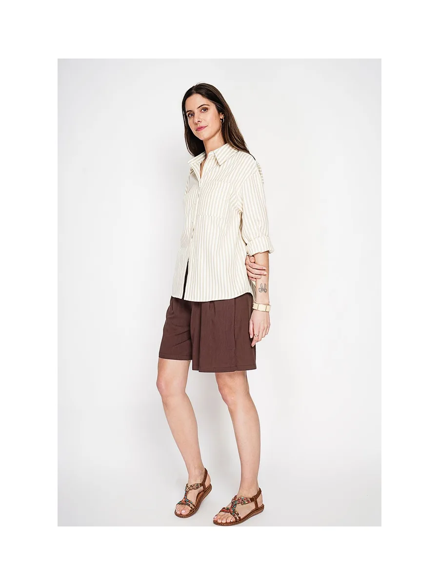 Chemise longue coupe oversize Poche poitrine à manches longues à reyure 10