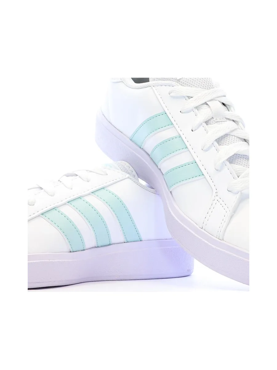 Baskets Blanches/Turquoises Femme Adidas Grand Court Base 2.0 8