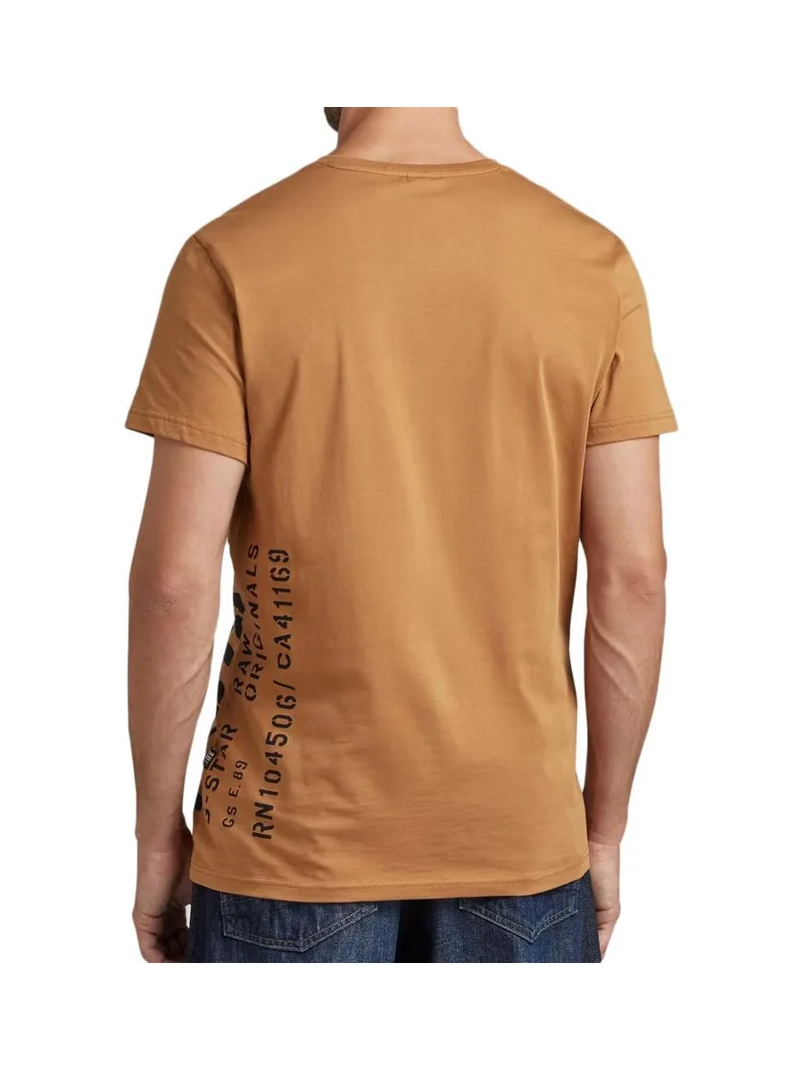 T-shirt Marron Homme G-Star Raw Side Stencil 3