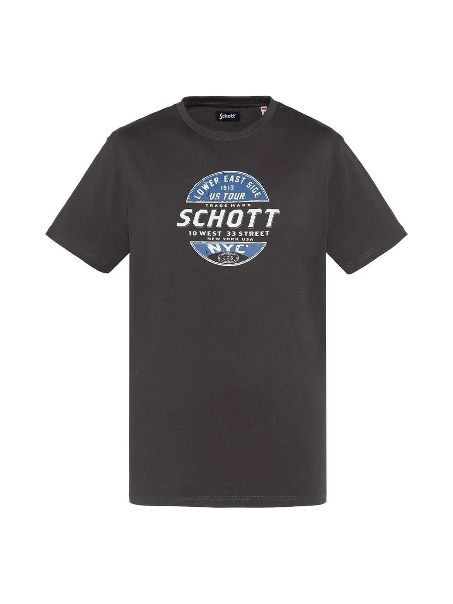 T-shirt Noir Homme Schott TSUSTOUR 2