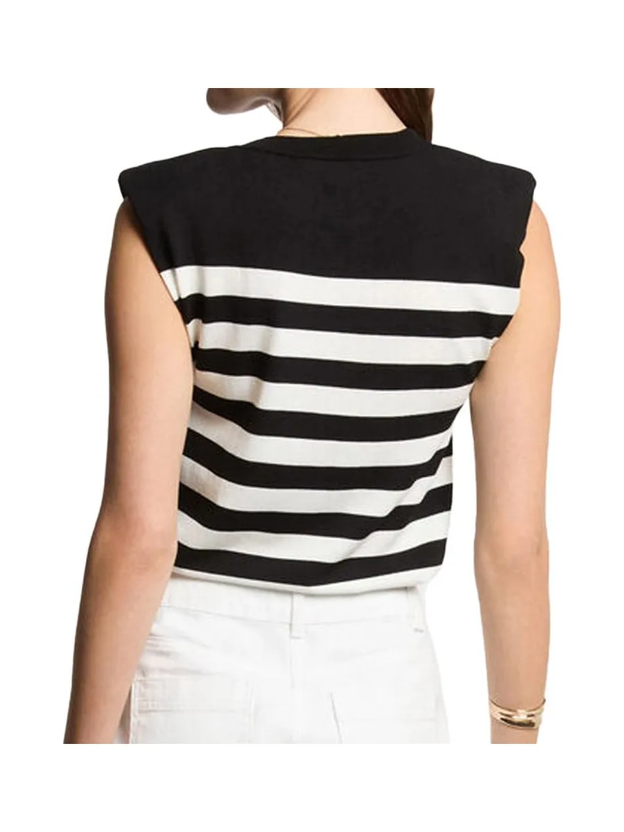 Pulls Noir/Blanc Femme Morgan Rayures 3