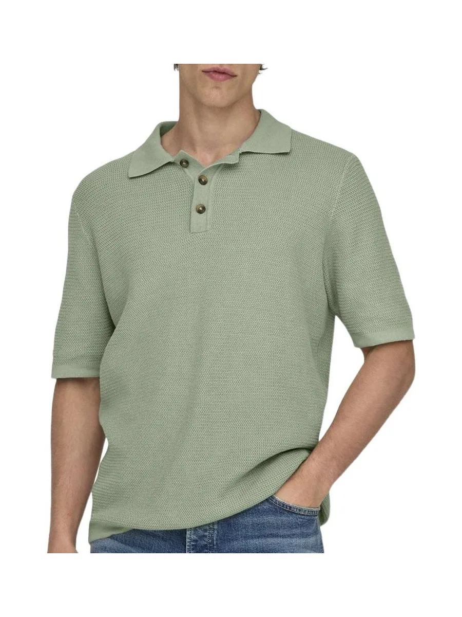 Polo Vert Homme Only & Sons Seric Reg 1