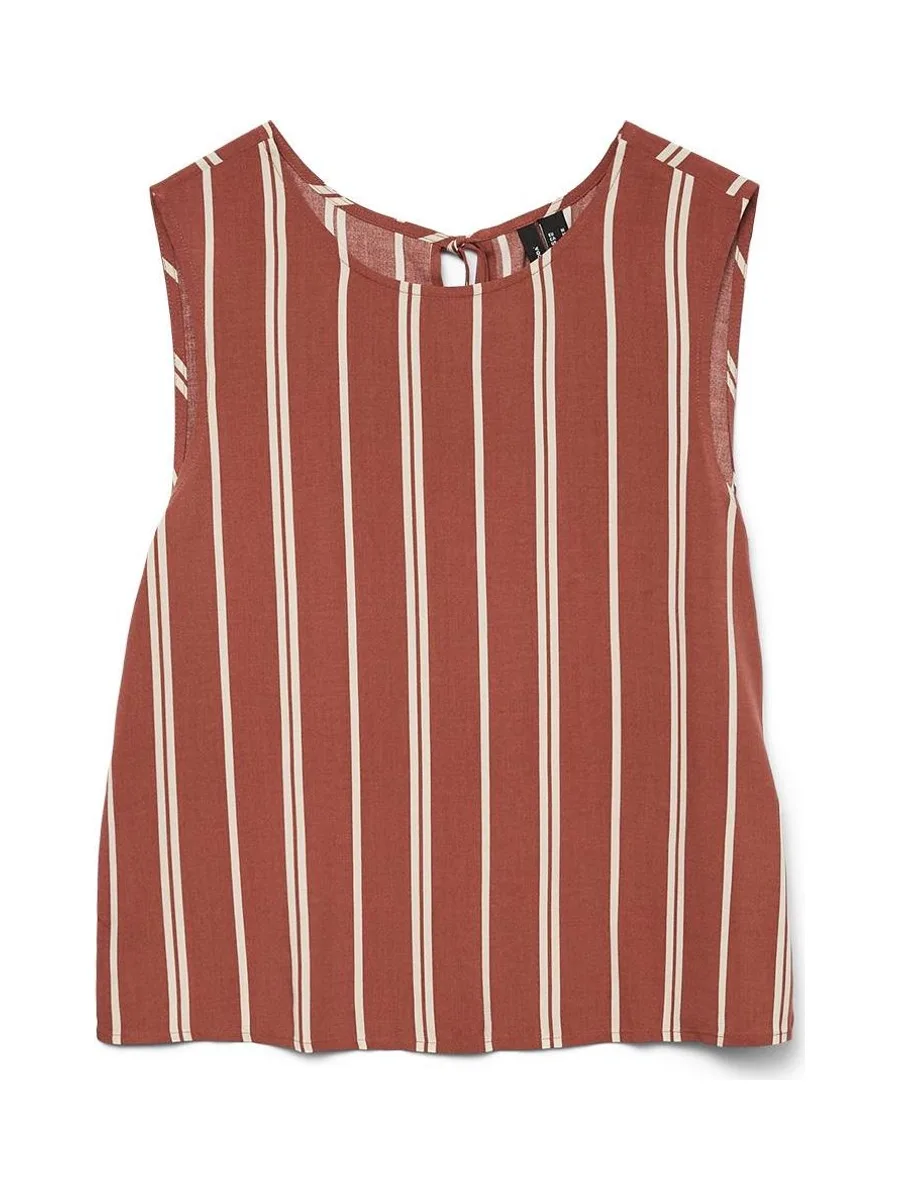 Blouse Blanc/Rouge Femme Vero Moda Christina Stripe 2