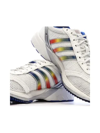 Baskets Blanches/Bleu Mixte Adidas Adizero Adios 7