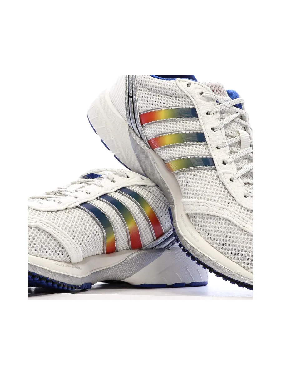 Baskets Blanches/Bleu Mixte Adidas Adizero Adios 8
