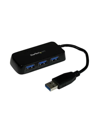 Portable 4 Port Mini USB 3.0 Hub - Black 1