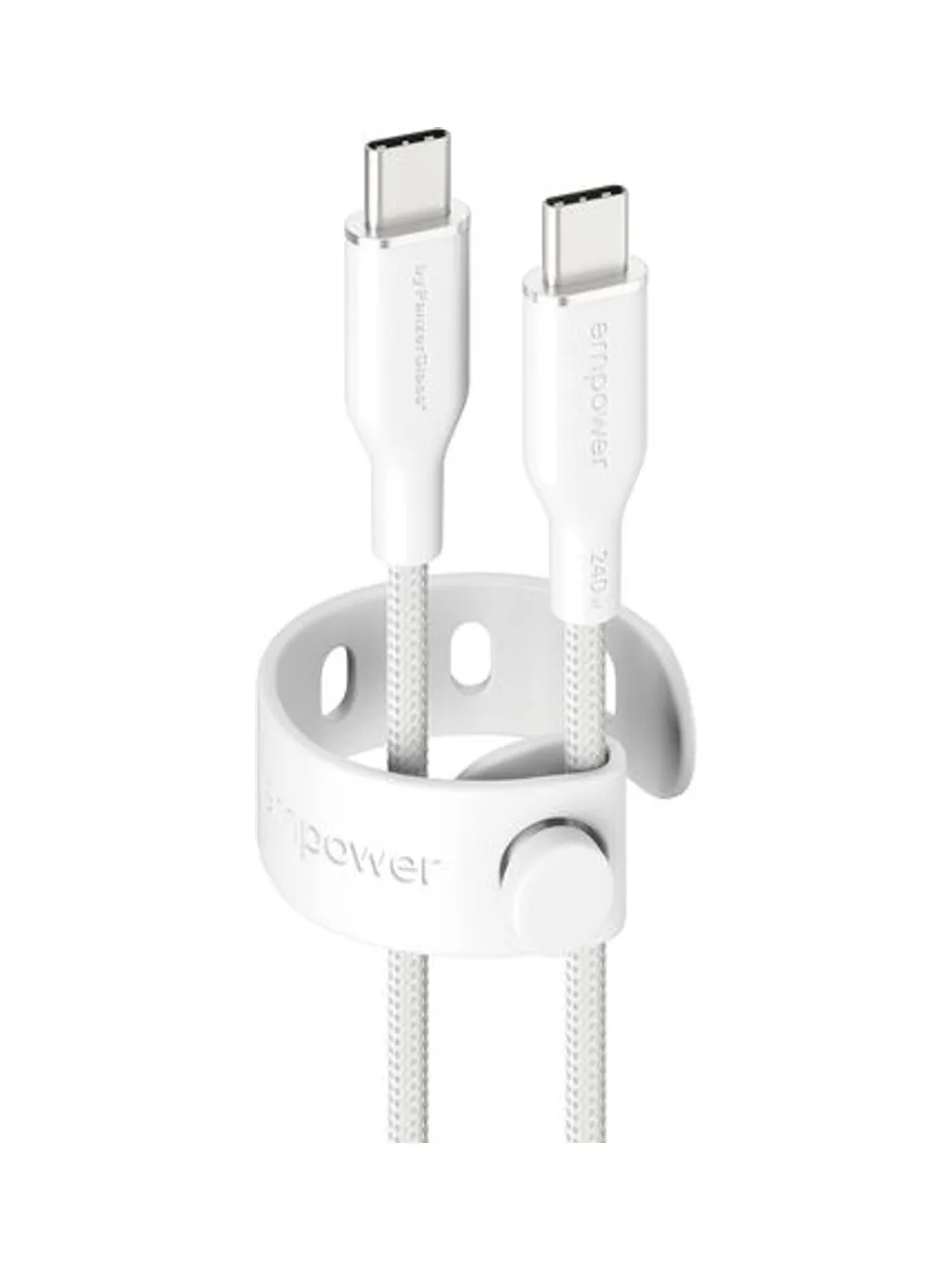 PanzerGlass empower™ by ® Racing 240W USB-C to USB-C Cable | USB 2.0 | 1.2M | Silver White USB cable 1