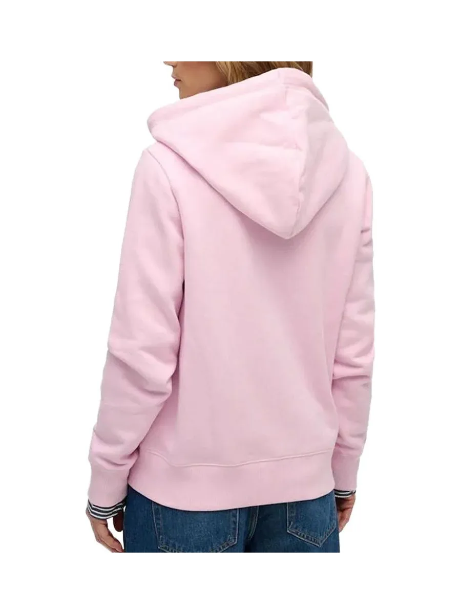 Sweat Rose Femme Superdry Essential Logo Ziphood Hb 3