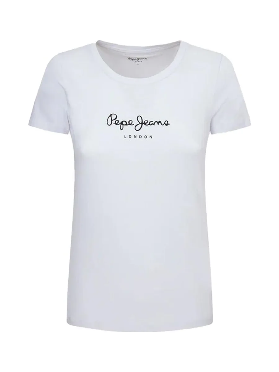 T-Shirt Blanc/Noir Femme Pepe jeans New Virginia 2