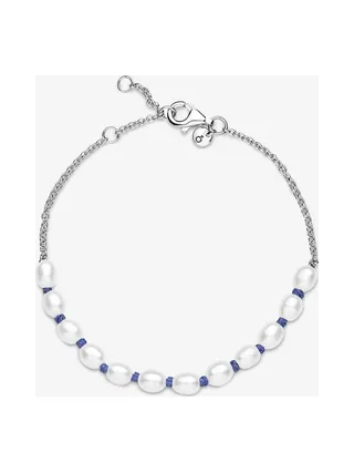 Pandora - Bracelet chaîne Treated Freshwater Cultured Pearl Cord bleu 2