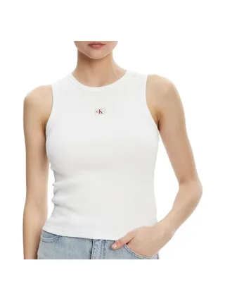 Débardeur Blanc Femme Calvin Klein Jeans A Woven Label 1