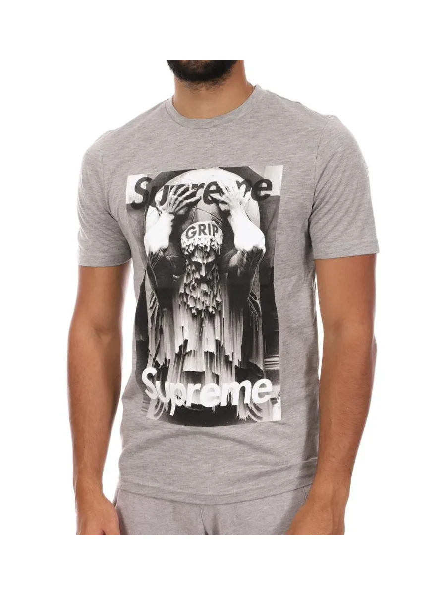 T-shirt Gris Homme Supreme Grip God 2