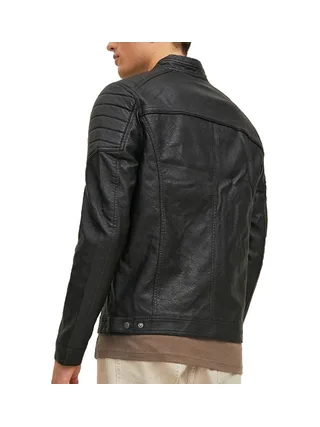 Veste Simili Cuir Noire Homme Jack & Jones Tano 2