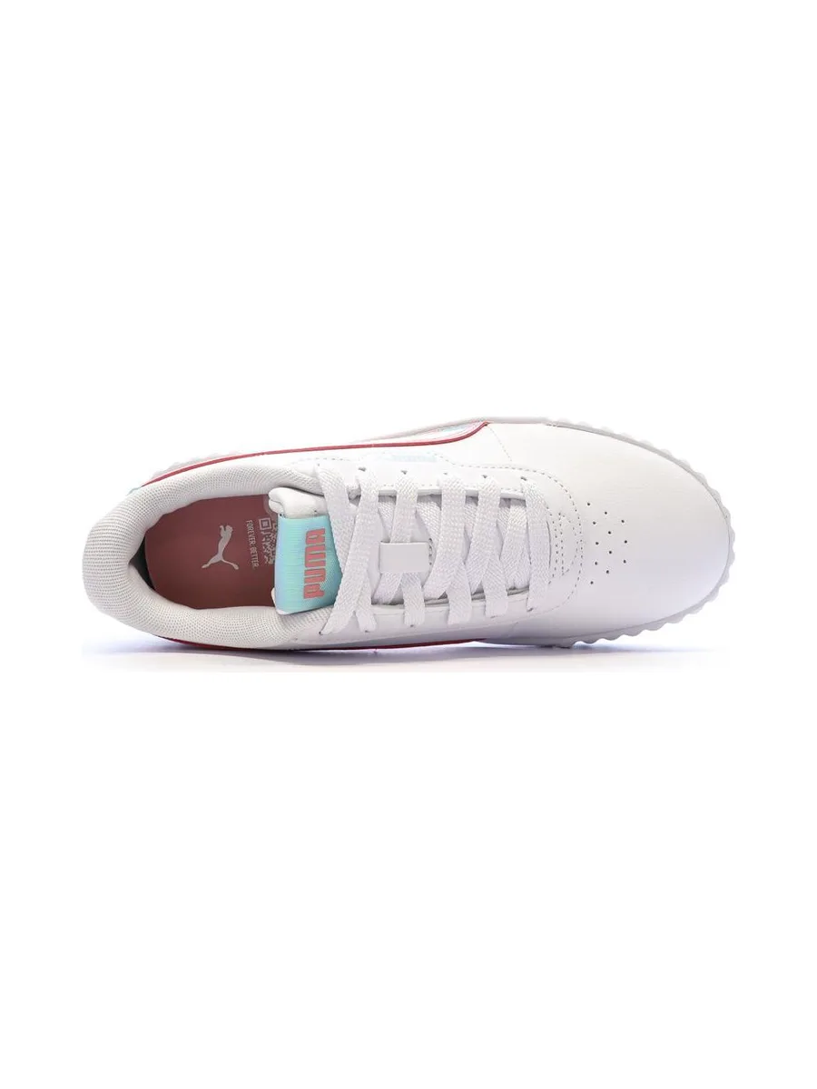 Baskets Blanche/Rose/Bleu Fille Puma Carina 3