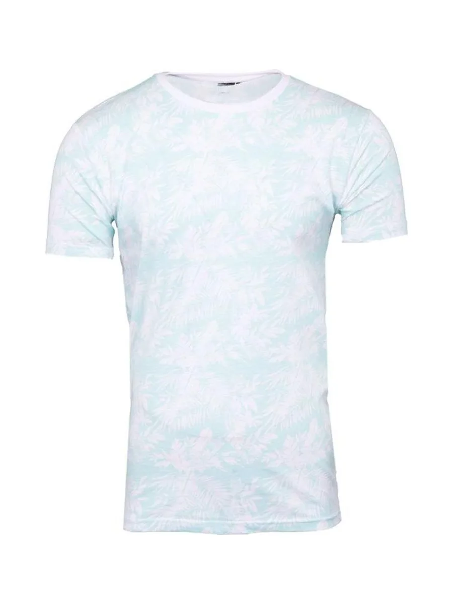 T-shirt Blanc/Turquoise Homme La Maison Blaggio Fleur 1