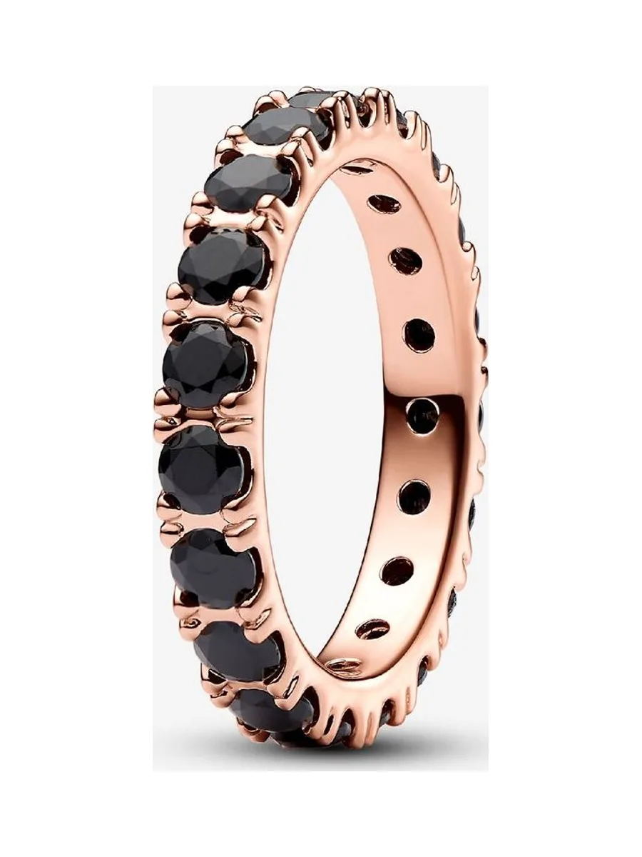 Pandora - Bague en plaqué or rose 14 carats noir 1