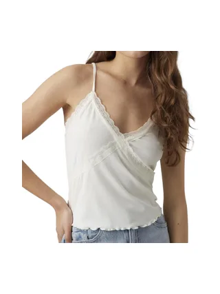 Top Blanc Femme Vero Moda Singlet Crop Top 1
