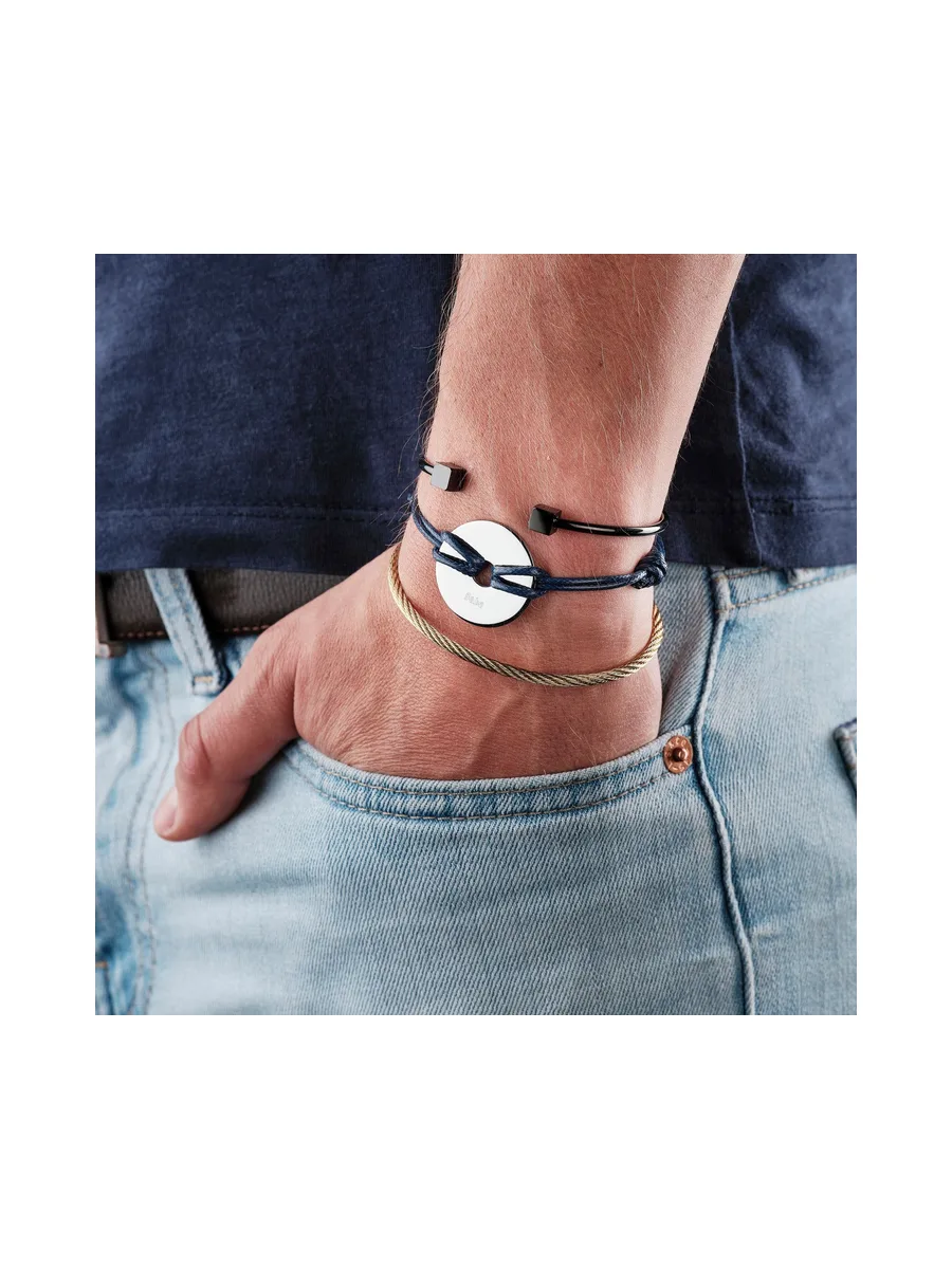 Bracelet Mutualité noir - acier 2