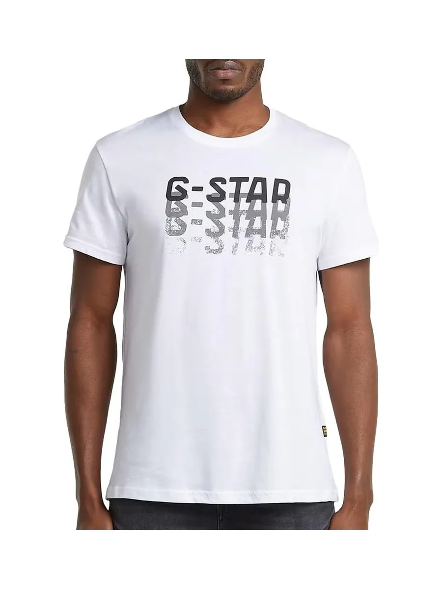 T-Shirt Blanc Homme G-Star RAW Faded 2